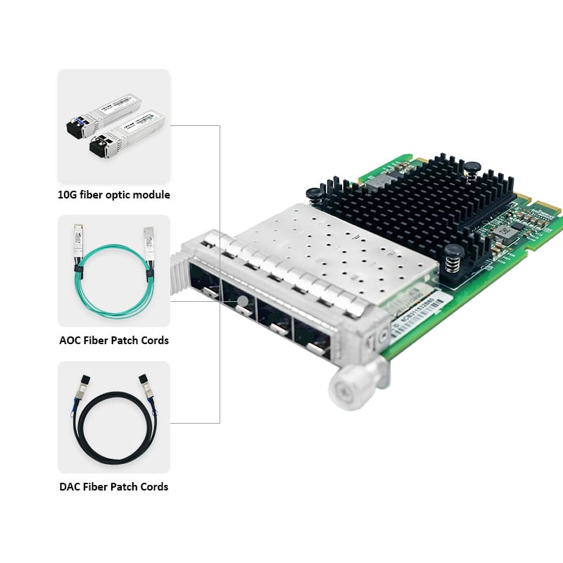 LR-LINK 3007pf OCP 3.0 Quad-Port lửng 10GB Card mạng SFP Ethernet network Adapter dựa trên Intel Chipset