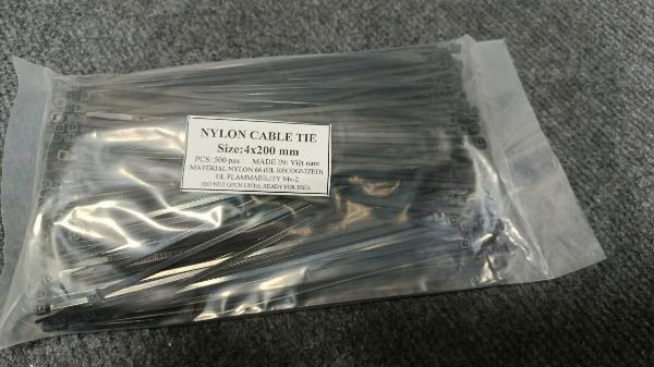 dây rút nhựa 4x200mm gói 500 sợi màu đen